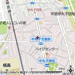 神奈川県川崎市中原区中丸子456周辺の地図