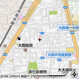 東京都大田区大森中1丁目周辺の地図