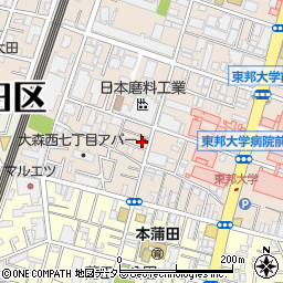 東京都大田区大森西7丁目周辺の地図
