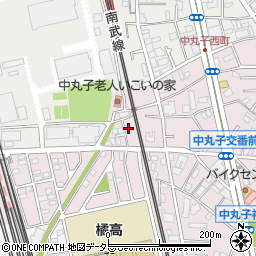 神奈川県川崎市中原区中丸子270周辺の地図