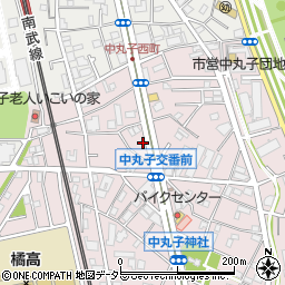 神奈川県川崎市中原区中丸子455周辺の地図