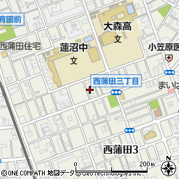 東京都大田区西蒲田2丁目周辺の地図