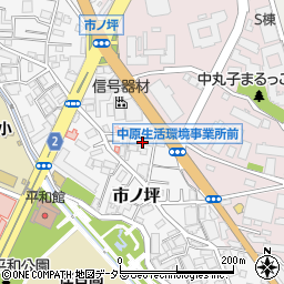 神奈川県川崎市中原区市ノ坪187-2周辺の地図