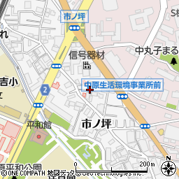 神奈川県川崎市中原区市ノ坪187-1周辺の地図