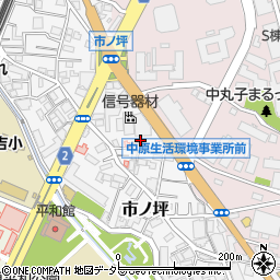 神奈川県川崎市中原区市ノ坪172-3周辺の地図
