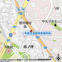 神奈川県川崎市中原区市ノ坪174周辺の地図