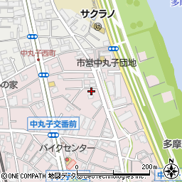 神奈川県川崎市中原区中丸子444周辺の地図