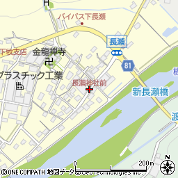 長瀬神社前周辺の地図