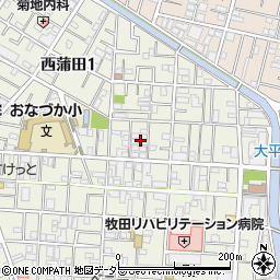 東京都大田区西蒲田1丁目17周辺の地図