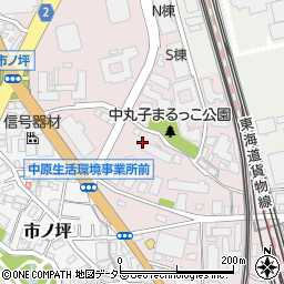 神奈川県川崎市中原区中丸子1266周辺の地図