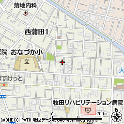 東京都大田区西蒲田1丁目17-2周辺の地図