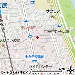 神奈川県川崎市中原区中丸子406周辺の地図
