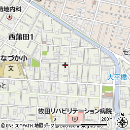 東京都大田区西蒲田1丁目17-6周辺の地図