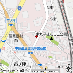 神奈川県川崎市中原区中丸子153-3周辺の地図