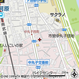 神奈川県川崎市中原区中丸子414-15周辺の地図