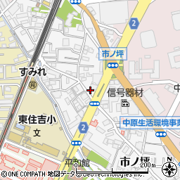 神奈川県川崎市中原区市ノ坪152-12周辺の地図