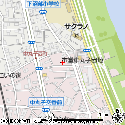 神奈川県川崎市中原区中丸子434周辺の地図