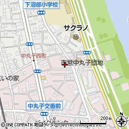 神奈川県川崎市中原区中丸子437周辺の地図