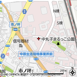 神奈川県川崎市中原区中丸子153-5周辺の地図