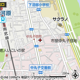 神奈川県川崎市中原区中丸子414-12周辺の地図