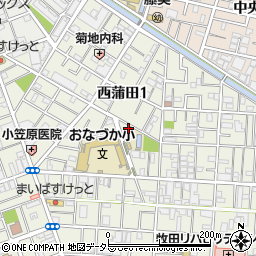 東京都大田区西蒲田1丁目18-2周辺の地図