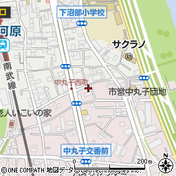 神奈川県川崎市中原区中丸子414周辺の地図