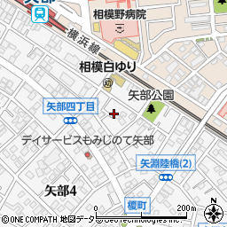 神奈川県相模原市中央区矢部4丁目2周辺の地図