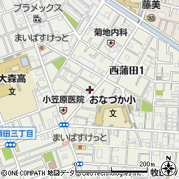 東京都大田区西蒲田1丁目21-11周辺の地図