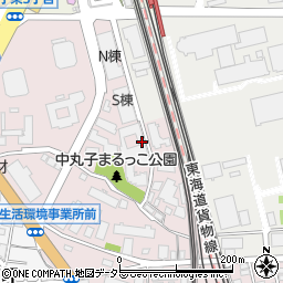 神奈川県川崎市中原区中丸子57周辺の地図
