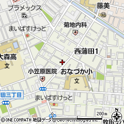 東京都大田区西蒲田1丁目21-10周辺の地図