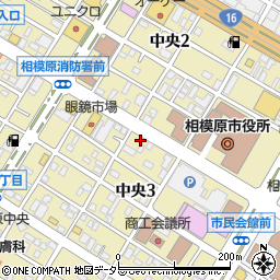 神奈川県相模原市中央区中央3丁目7-2周辺の地図