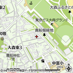 東京都大田区大森東3丁目周辺の地図