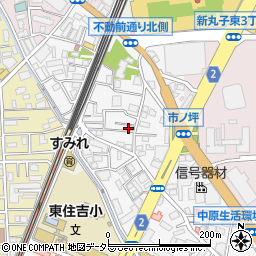 神奈川県川崎市中原区市ノ坪107周辺の地図