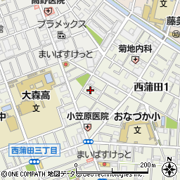 東京都大田区西蒲田1丁目21-17周辺の地図