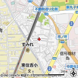 神奈川県川崎市中原区市ノ坪105周辺の地図