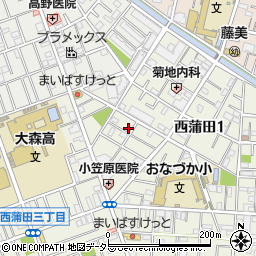 東京都大田区西蒲田1丁目21-3周辺の地図