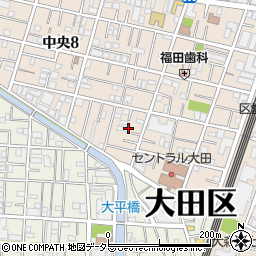 東京都大田区中央8丁目25周辺の地図