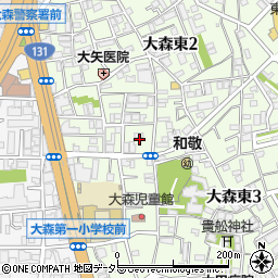 東京都大田区大森東2丁目25周辺の地図