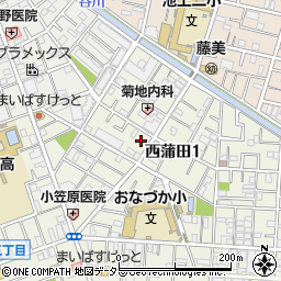 東京都大田区西蒲田1丁目12-8周辺の地図