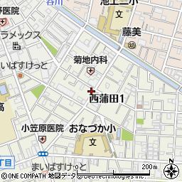 東京都大田区西蒲田1丁目12-7周辺の地図