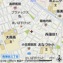 東京都大田区西蒲田1丁目21-1周辺の地図