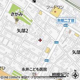 神奈川県相模原市中央区矢部周辺の地図