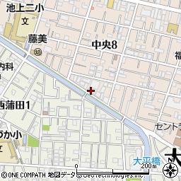 東京都大田区中央8丁目16周辺の地図