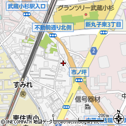 神奈川県川崎市中原区市ノ坪132-9周辺の地図