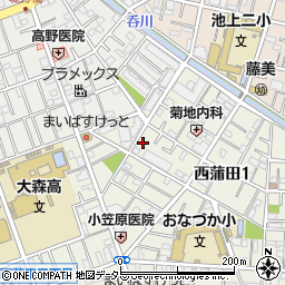 東京都大田区西蒲田1丁目12-19周辺の地図