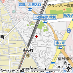 神奈川県川崎市中原区市ノ坪90-6周辺の地図