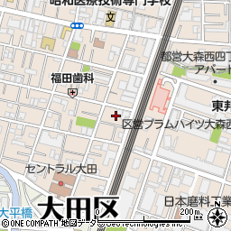 東京都大田区中央8丁目42周辺の地図