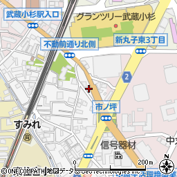 神奈川県川崎市中原区市ノ坪131-22周辺の地図