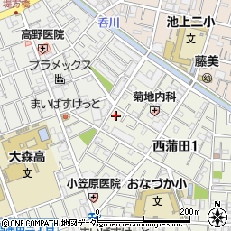 東京都大田区西蒲田1丁目12-20周辺の地図