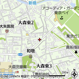 東京都大田区大森東2丁目27周辺の地図